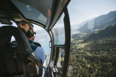 Pilot kurz vor Landung, Bern
